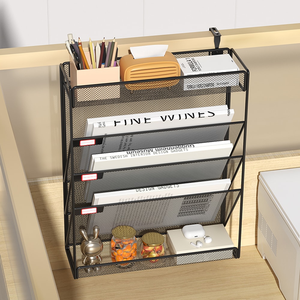 Desktop Vertical Mail Paper Folder Holder Rack Desk File Organizer Mesh Tier Wall Mount Document Or 5