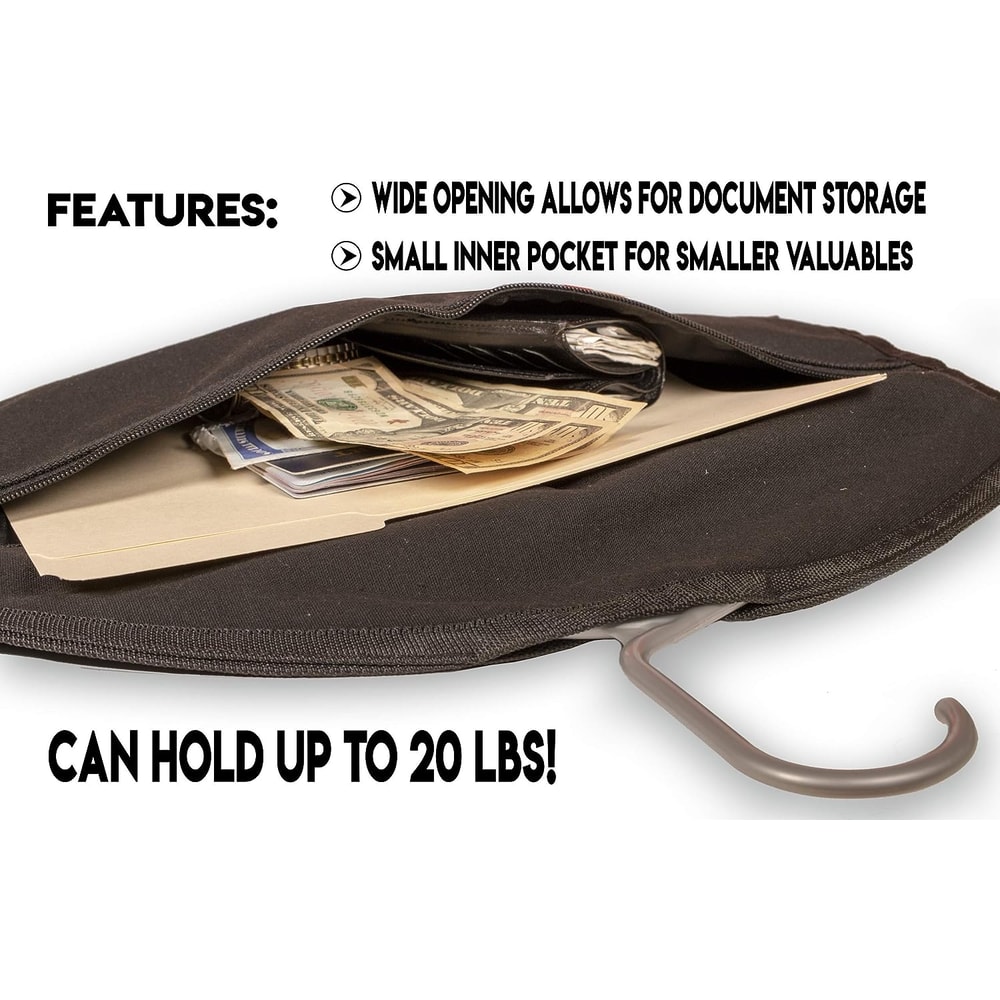 Hidden Pocket Safe Hanger Diversion Safe Fits Under Hanging Clothes To Hide Valuables Securely At H 2