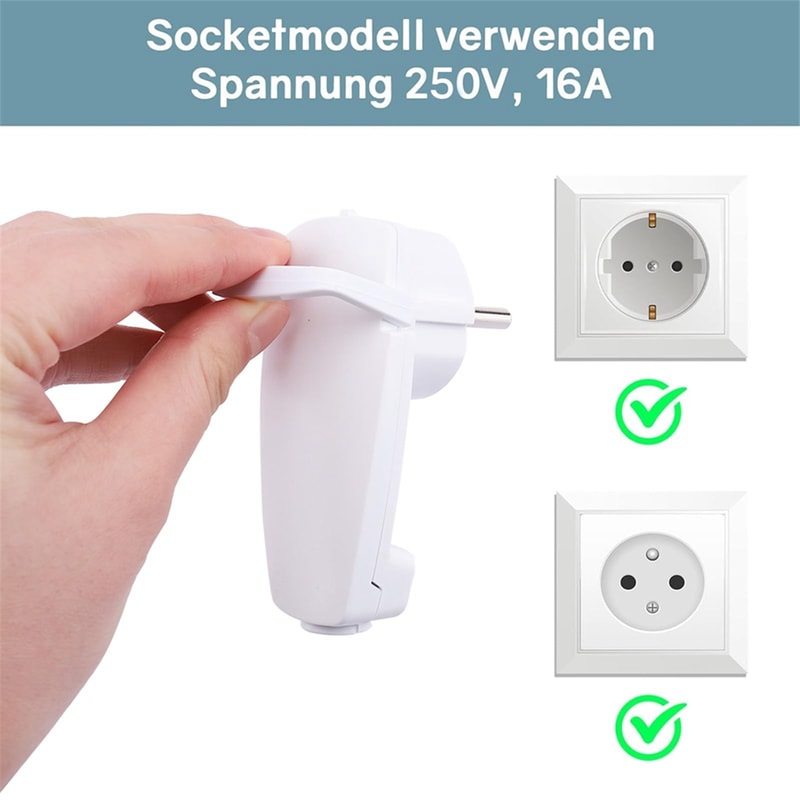 Schuko Plug Flat White, Angled Schuko Flat Plug for Wall Sockets, Compact Low Profile Power Plug