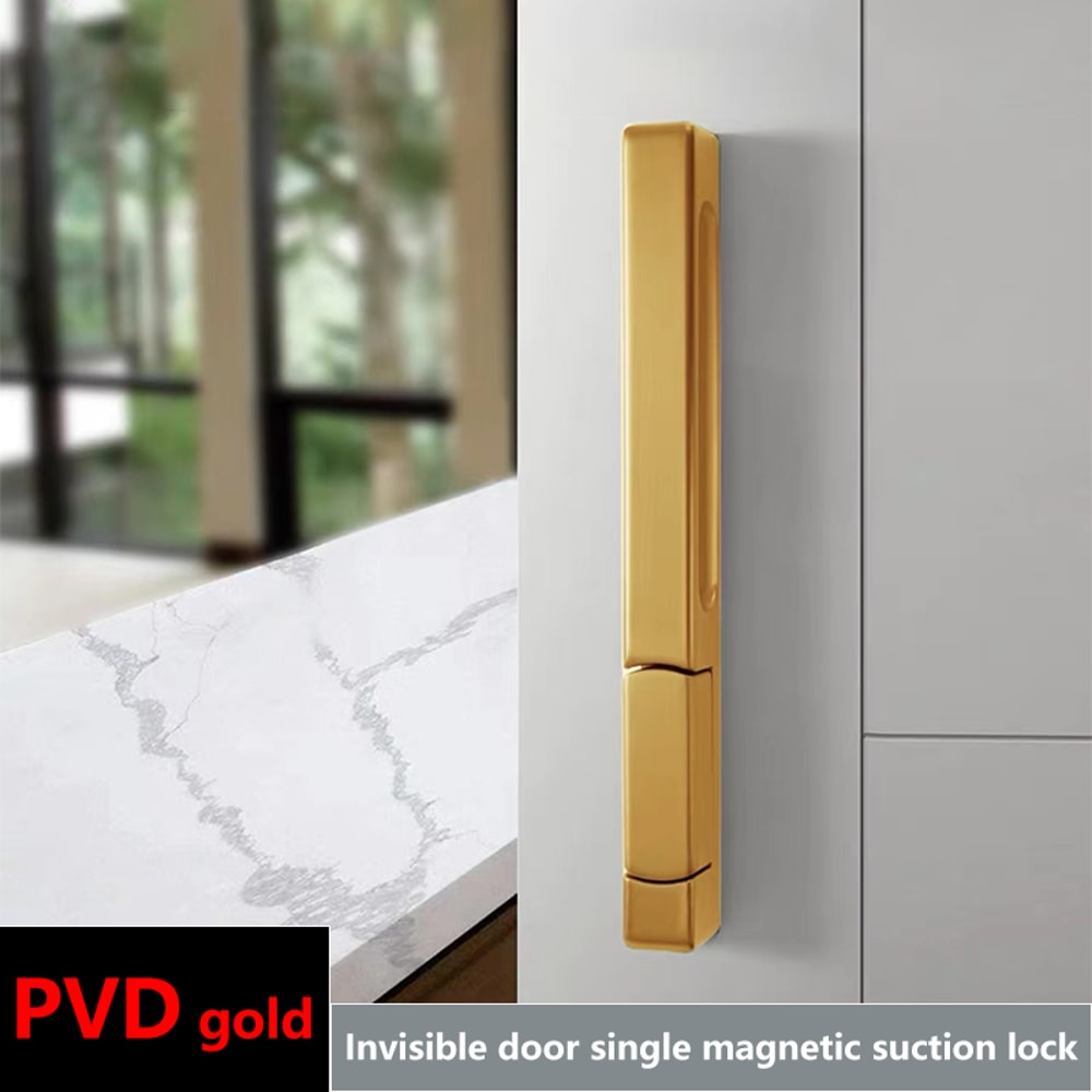 Invisible Magnetic Door Lock For Interior Background Wall Storage Hidden Room Door Handle Gold Sing 6