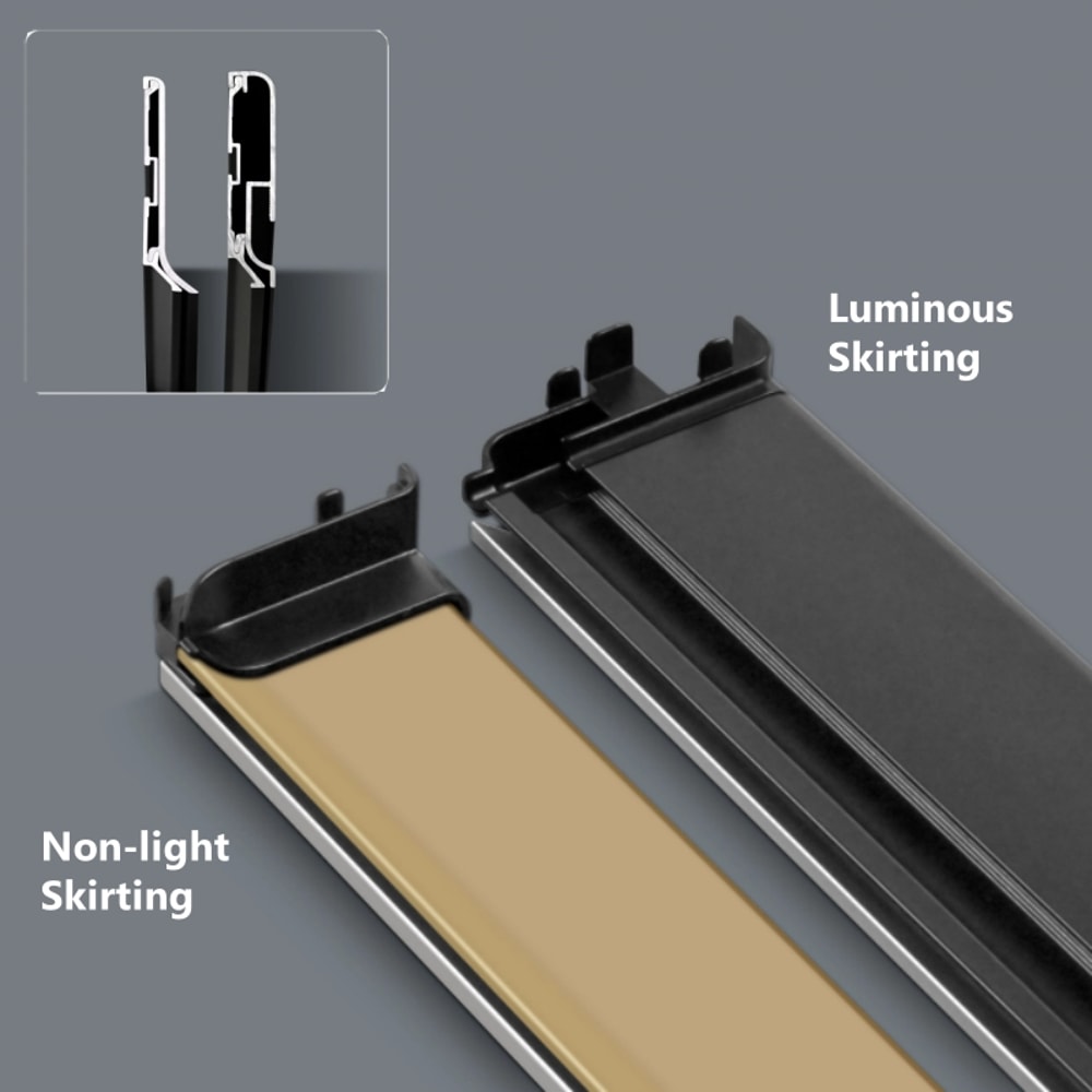 Minimalist Super Narrow LED Wall Skirting Aluminium Profile Floor Baseboard With Silicone Neon Stri 3