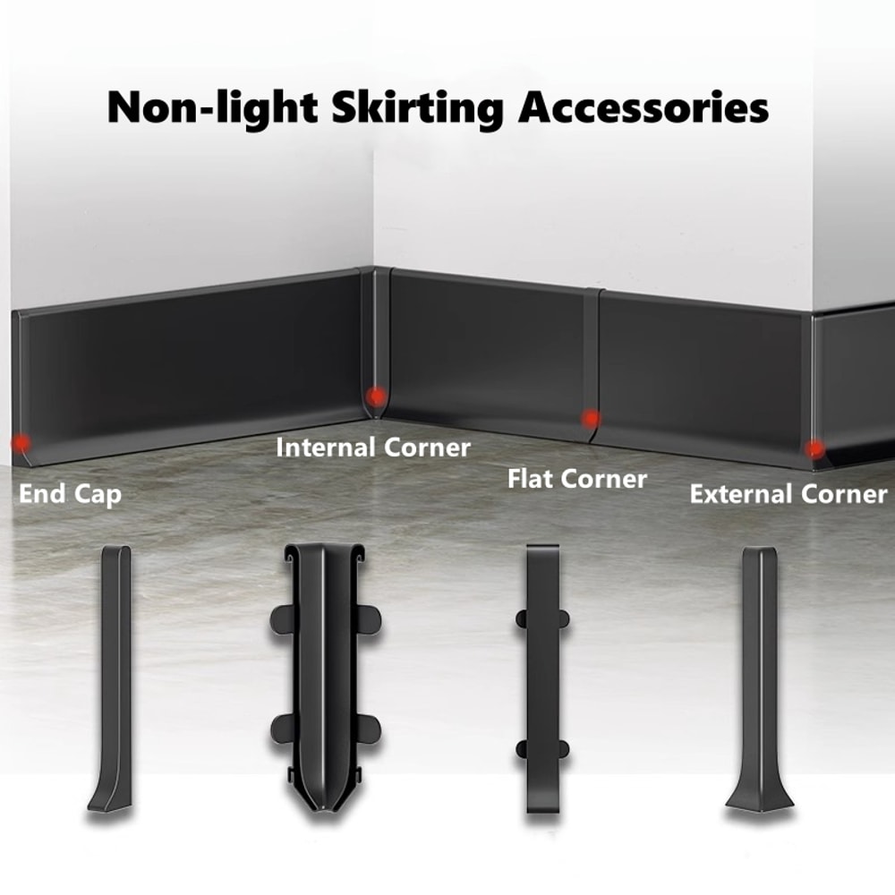 Minimalist Super Narrow LED Wall Skirting Aluminium Profile Floor Baseboard With Silicone Neon Stri 5