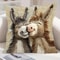 Cartoon Donkey Pillowcase Short Plush Smiling Donkey Cushion Cover Decorative Bed Pillow Case For H 4
