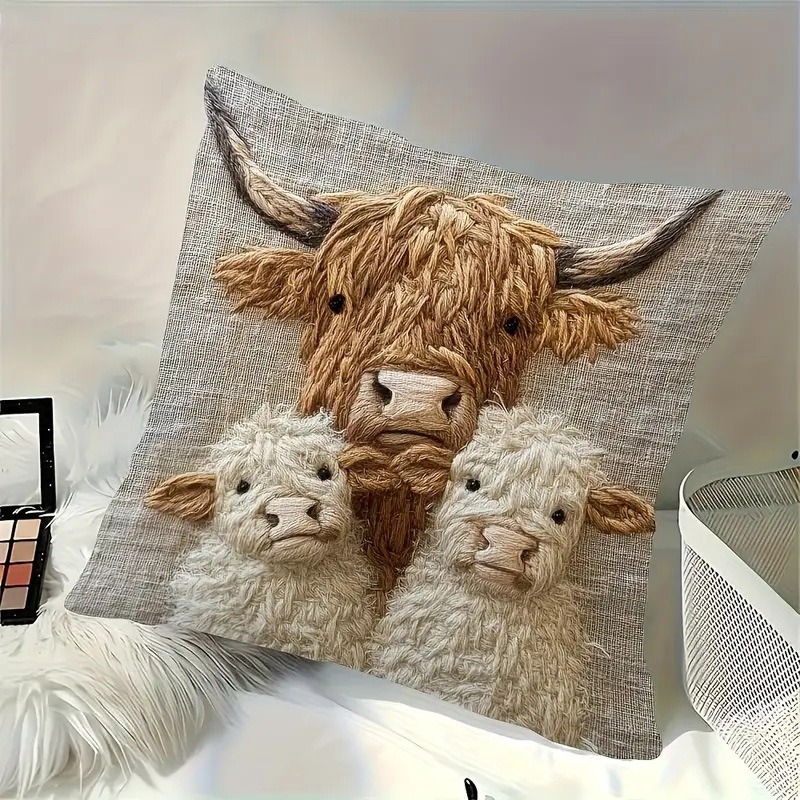 Cartoon Donkey Pillowcase Short Plush Smiling Donkey Cushion Cover Decorative Bed Pillow Case For H 5