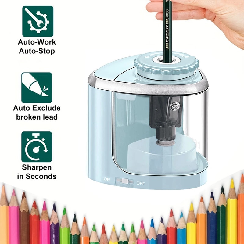 Desktop Automatic Pencil Sharpener Electric Sharpener Assembly Perfect For Students Office Statione 5