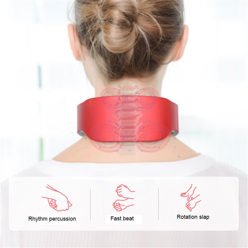 Adjustable Heat Cervical Vertebra Relax Electric Neck And Shoulder Pulse Massager Pain Relief Knead 5