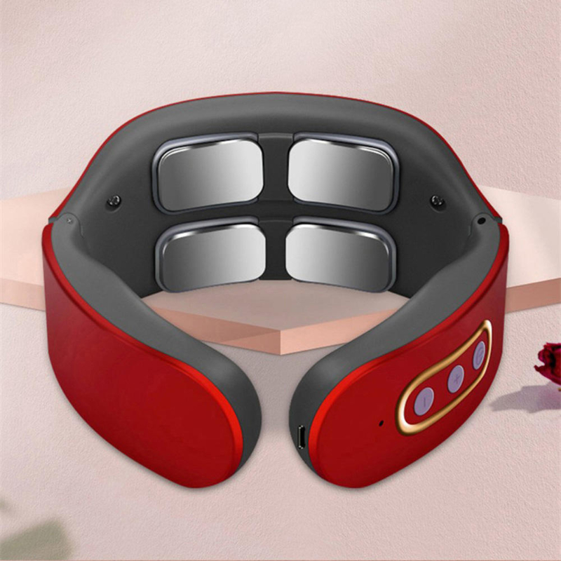 Adjustable Heat Cervical Vertebra Relax Electric Neck And Shoulder Pulse Massager Pain Relief Knead 0