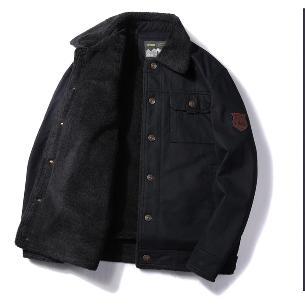 Mens Autumn And Winter Military Coat Thick Warm Retro Workwear Mens Lamb Wool Jacket Plus Size Wint 2