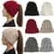 Women Winter Beanies Knitted, Girls Cap Twist Crochet Winter Hats, Female Pompom Beanie Ear Braid Ponytail Skullies Hat