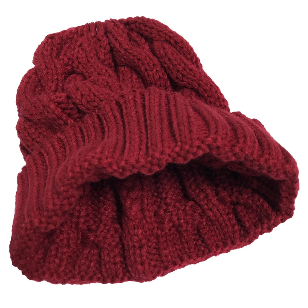 Women Winter Beanies Knitted, Girls Cap Twist Crochet Winter Hats, Female Pompom Beanie Ear Braid Ponytail Skullies Hat