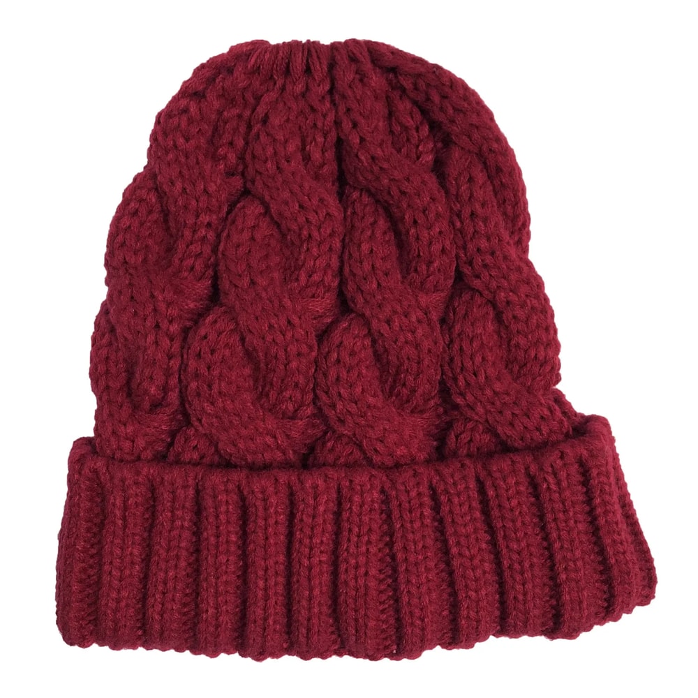 Women Winter Beanies Knitted, Girls Cap Twist Crochet Winter Hats, Female Pompom Beanie Ear Braid Ponytail Skullies Hat