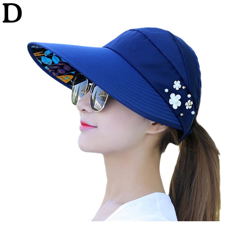 Ladies Fashion Summer Vacation Wide Brim Foldable Sun Hat AntiUV Beach Visor Caps Casual Hats For W 9