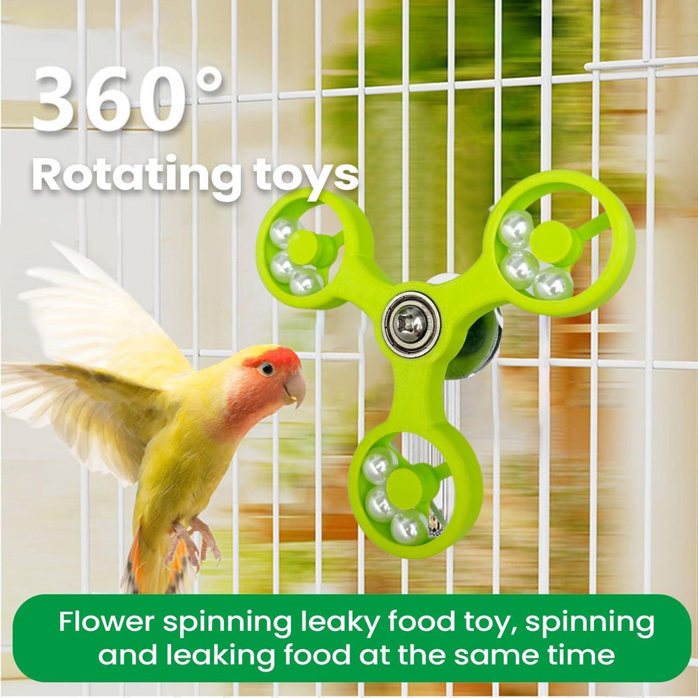 Rotating Bird Toys For Parrots Interactive Parrot Toy For Bird Cage Mental Stimulation Entertainme 4