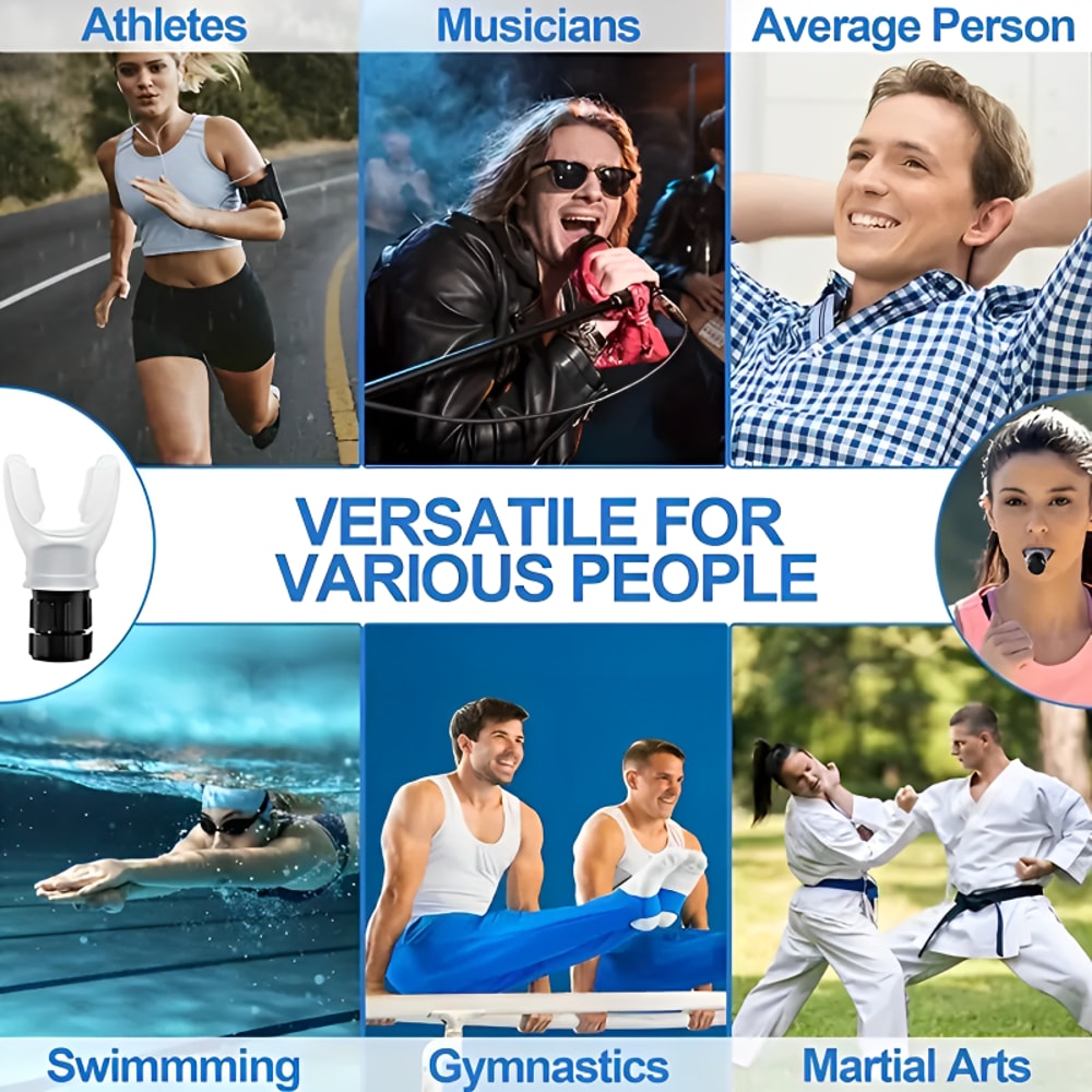 Portable Throat Adjustable Resistance Silicone Breathing Fitness Equipment, Effective Breathing Exercise Device