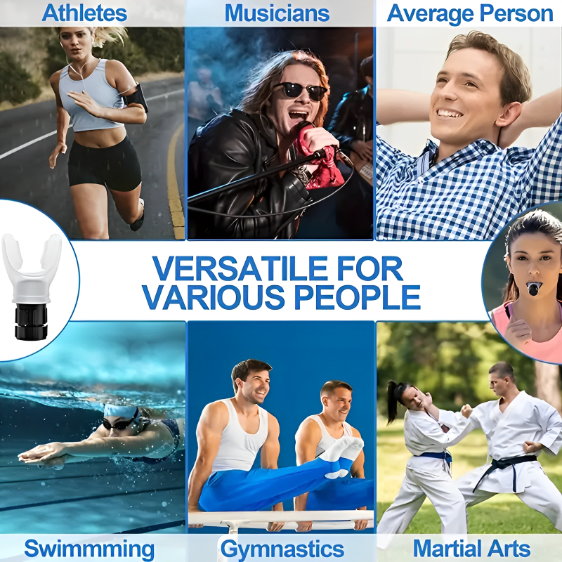 Portable Throat Adjustable Resistance Silicone Breathing Fitness Equipment, Effective Breathing Exercise Device