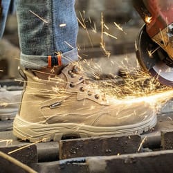 oulylan male steel toe safety shoes, anti-skid outdoor labor footwear, breathable anti-puncture work boots