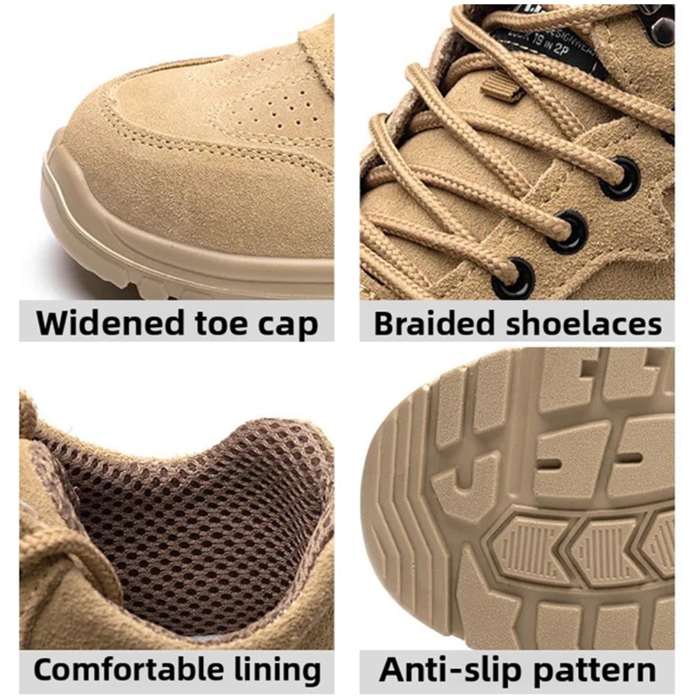 Oulylan Male Steel Toe Safety Shoes AntiSkid Outdoor Labor Footwear Breathable AntiPuncture Work Bo 3