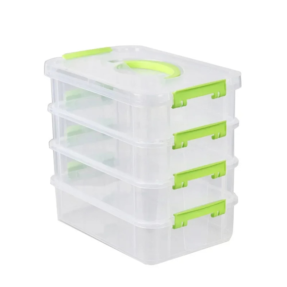 Stackable Storage Casket Building Blocks Storage Box Transparent Tool Classification MoistureProof 5