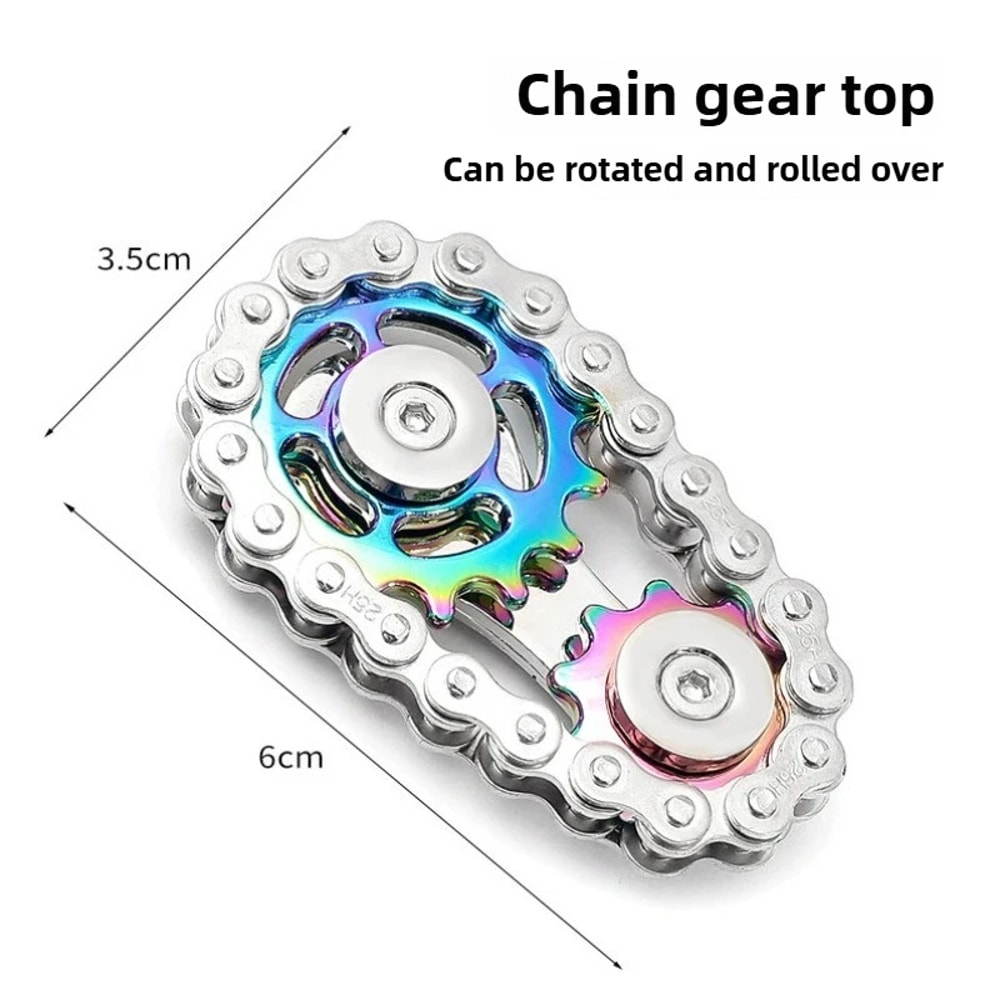 Stress Relief Metal Fidget Spinner Office Desk Toy For Adults CNC Machined Gears Relaxing Hand Spin 5