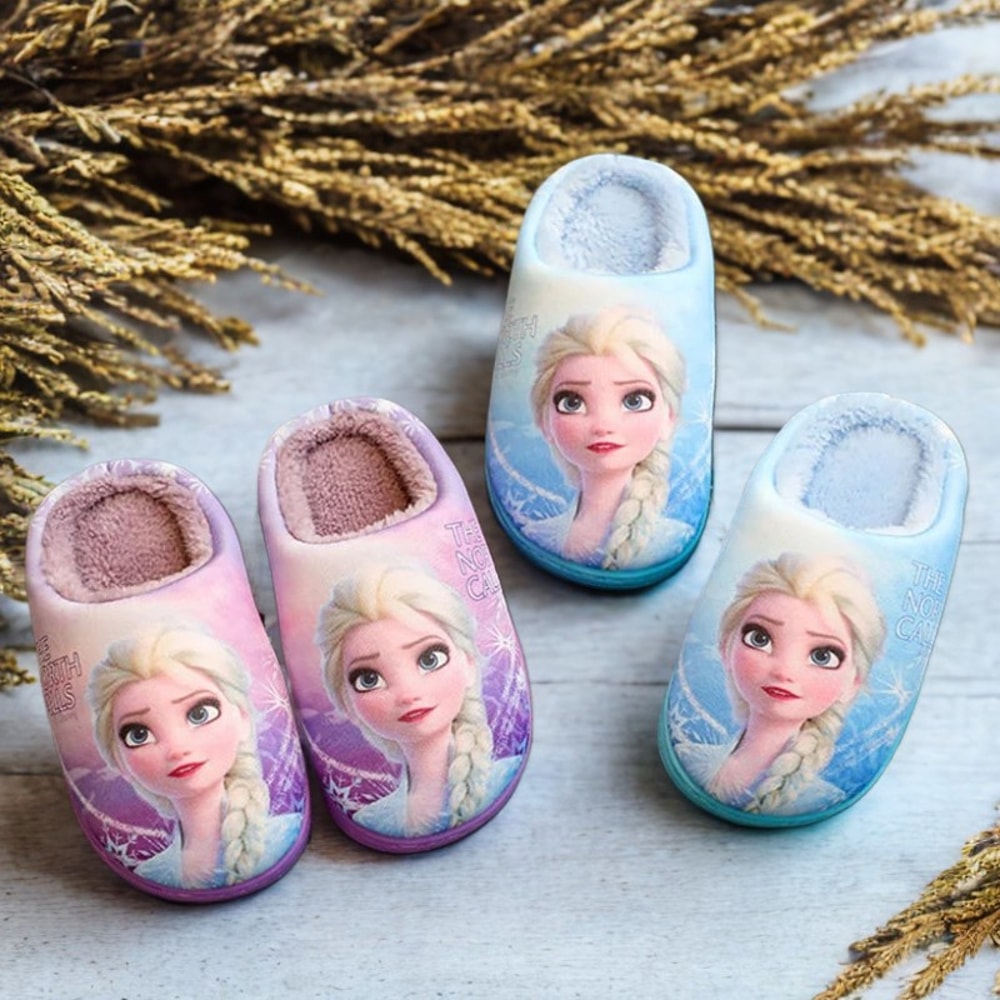 Fashionable Fall Winter Elsa Princess Baby Girls Cotton Shoes Cartoon Kids Cotton Slippers 2