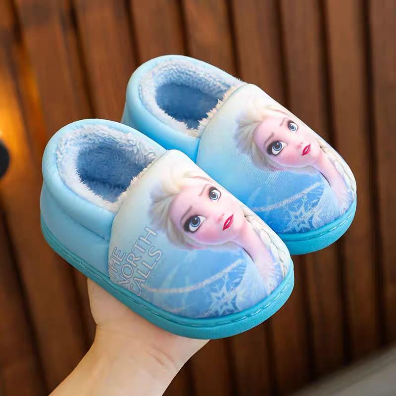 Fashionable Fall Winter Elsa Princess Baby Girls Cotton Shoes Cartoon Kids Cotton Slippers 5