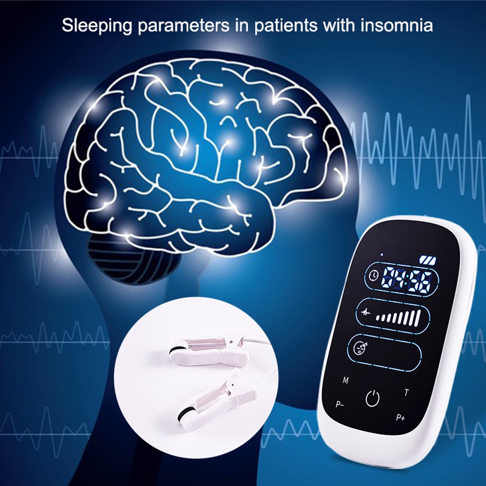Electronic Therapy CES Device Brain Stimulation With Ear Clip Electrode Sleep Aid For Insomnia Reli 3