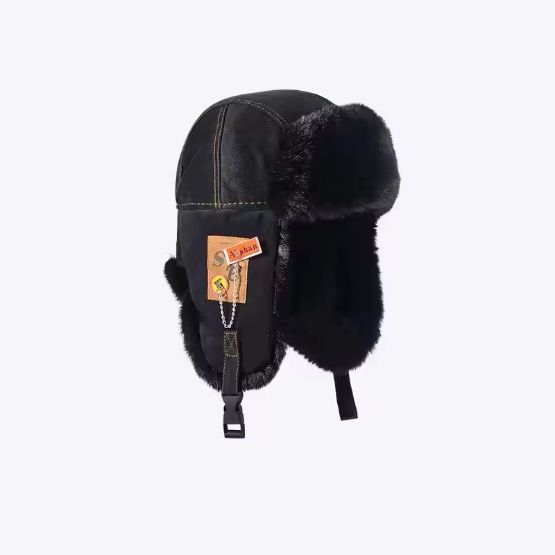 Winter Bomber Hat Thick Warm Russian Ushanka Fur Cap For Men And Women Black Grey Ski Hat Earflap F 7