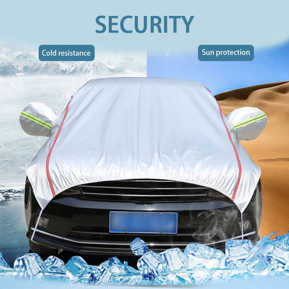 Waterproof Universal Half Car Cover Outdoor Oxford UV Sun Rain Protection Dustproof Snowproof Cover 2