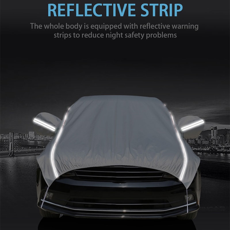 Waterproof Universal Half Car Cover Outdoor Oxford UV Sun Rain Protection Dustproof Snowproof Cover 4