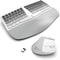 Wireless Ergonomic Split Keyboard Silent Mice Set With Wrist Rest Creamy Design For Laptop PC Windo 1