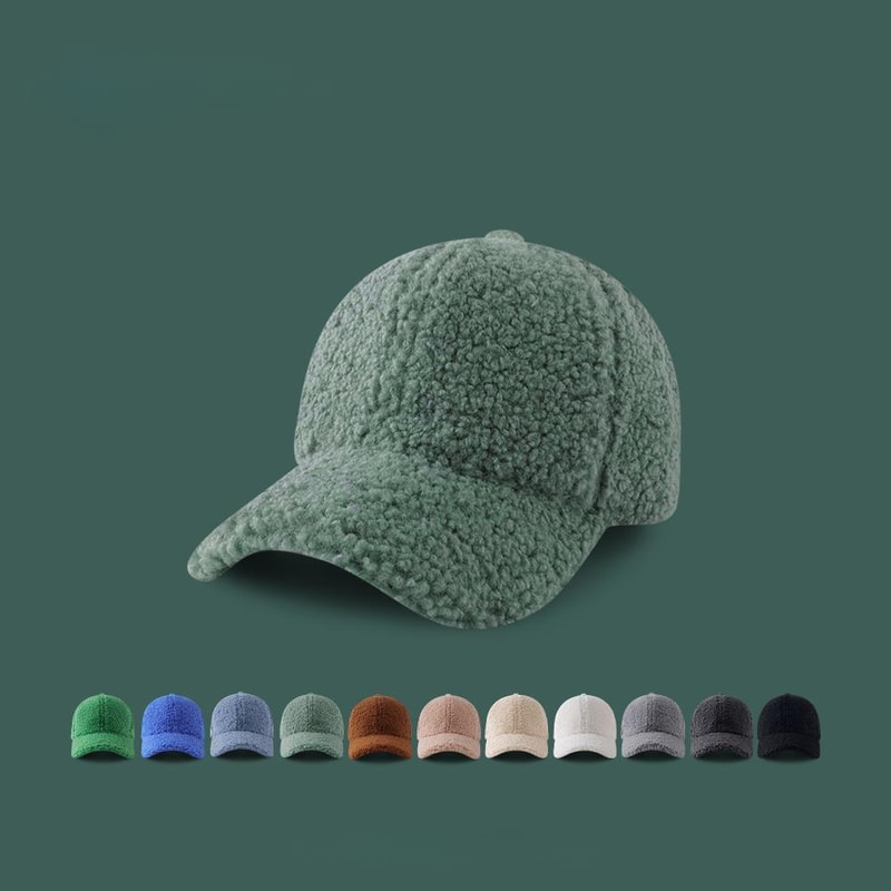 Unisex Artificial Lamb Wool Baseball Cap Women Winter Warm Hat Men Outdoor Sports Baseball Hats Woo 1