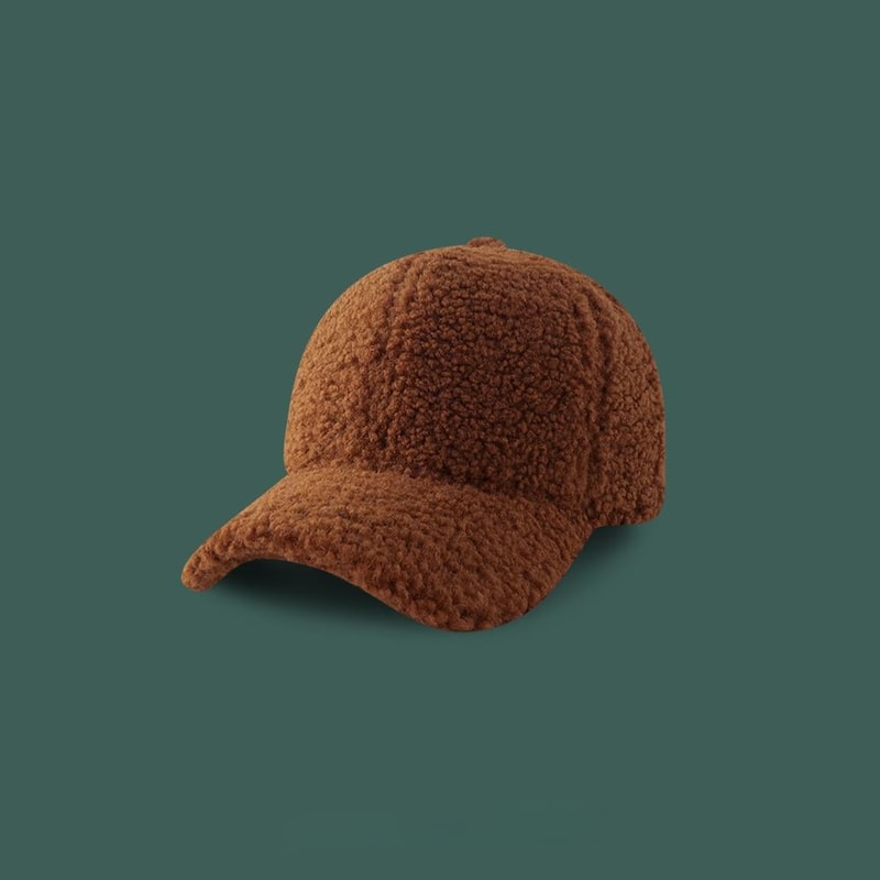 Unisex Artificial Lamb Wool Baseball Cap Women Winter Warm Hat Men Outdoor Sports Baseball Hats Woo 5