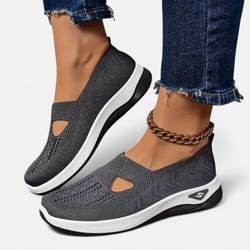 comfortable spring breathable mesh flats shoes, lightweight slip on casual loafers for women, soft bottom shoes