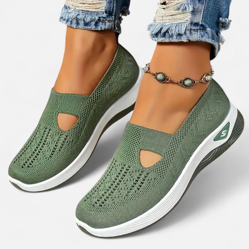 Comfortable Spring Breathable Mesh Flats Shoes Lightweight Slip On Casual Loafers For Women Soft Bo 3