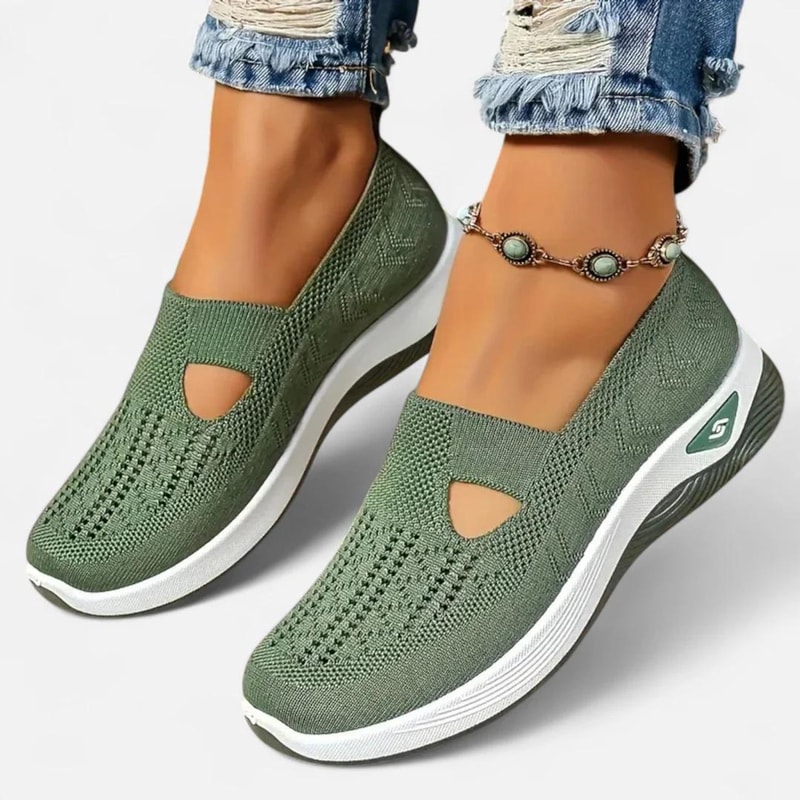 Comfortable Spring Breathable Mesh Flats Shoes Lightweight Slip On Casual Loafers For Women Soft Bo 3