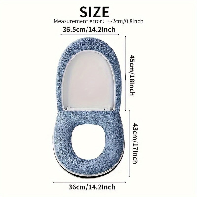 Thickened Double Toilet Seat Cushion Set Winter Comfort Zipper Handle Machine Washable Universal Ho 7