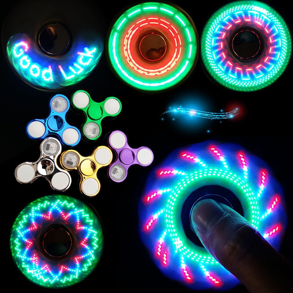 Glow In The Dark Creative LED Light Fidget Spinner Stress Relief Hand Spinner Kids Toy For Focus Lu 1