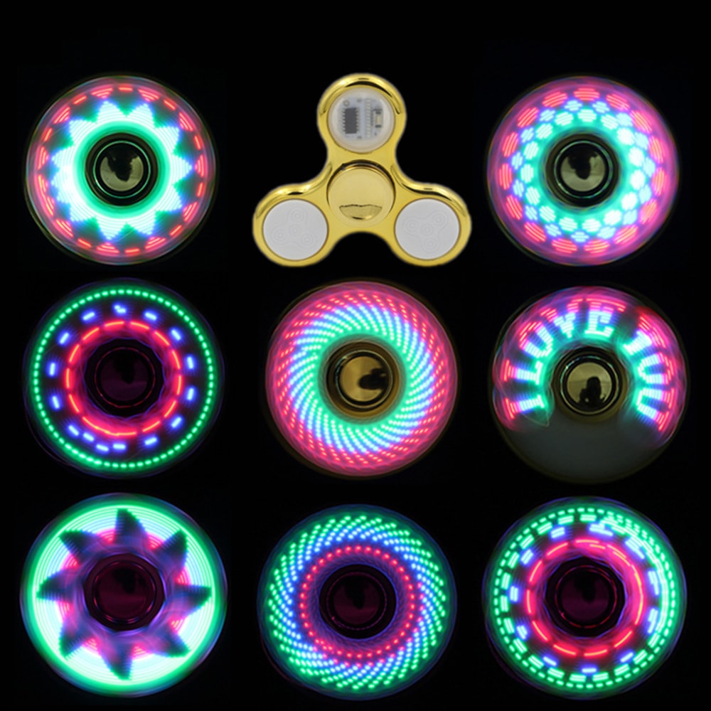 Glow In The Dark Creative LED Light Fidget Spinner Stress Relief Hand Spinner Kids Toy For Focus Lu 2