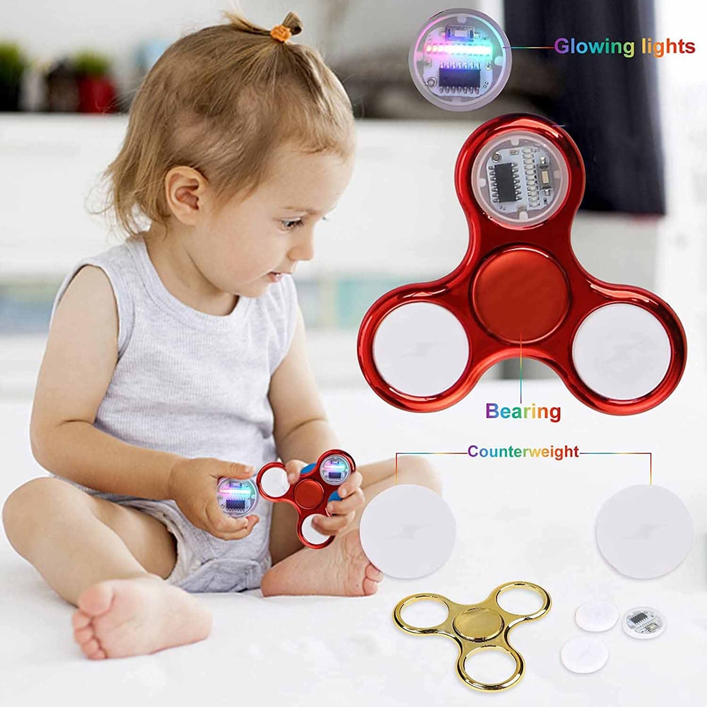 Glow In The Dark Creative LED Light Fidget Spinner Stress Relief Hand Spinner Kids Toy For Focus Lu 3