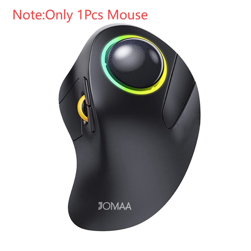 Ergonomic Rollerball Gaming Mouse Rechargeable Wireless Trackball Bluetooth RGB Gear Adjustable 6