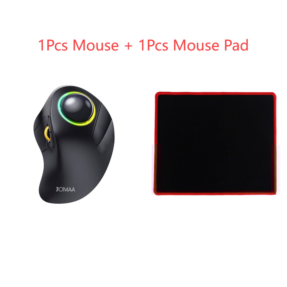 Ergonomic Rollerball Gaming Mouse Rechargeable Wireless Trackball Bluetooth RGB Gear Adjustable 8