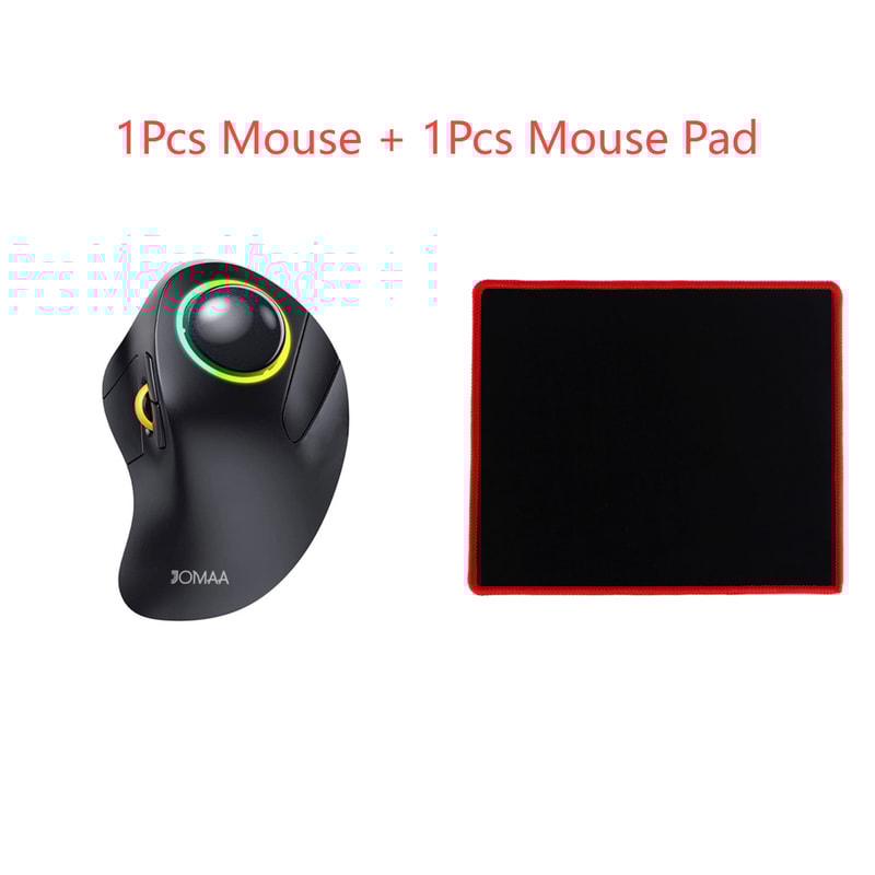 Ergonomic Rollerball Gaming Mouse Rechargeable Wireless Trackball Bluetooth RGB Gear Adjustable 8