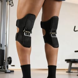knee brace with triple-spring booster, adjustable stabilizer for men women, rebound support for squats & sports training