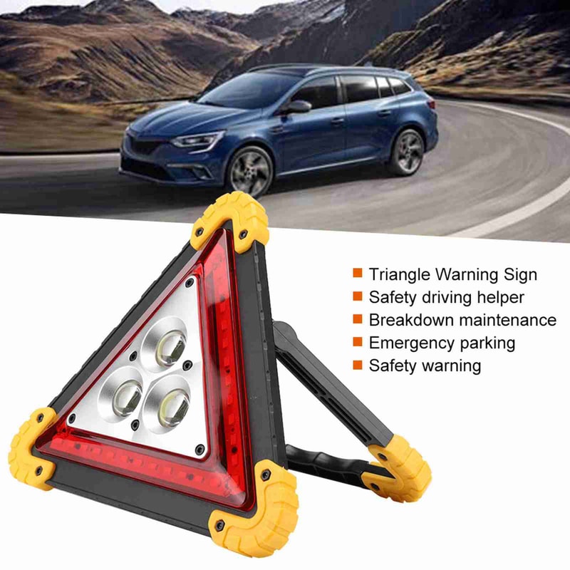 LED Triangle Light Car Stop Sign Multifunction Car Breakdown Emergency Safety Triangle With Red LED 5