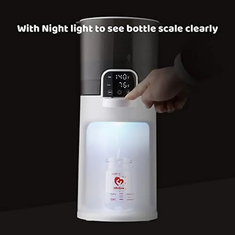 Instant Baby Bottle Warmer and Water Dispenser with LED Touch Display, Night Light, Large Capacity, Food Grade