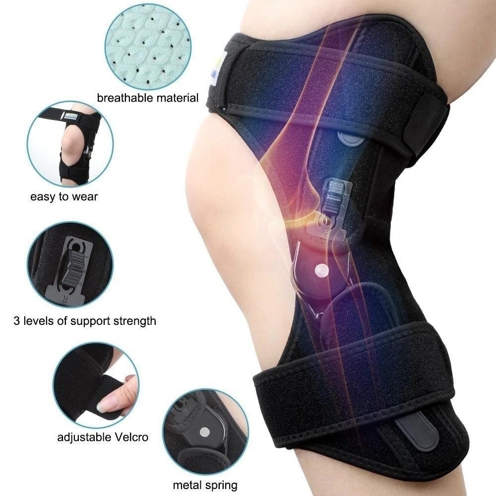 Adjustable Knee Protection Booster Breathable Knee Assistive Device NonSlip Spring Stabilizer 5