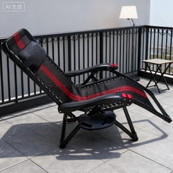 black durable folding chair side table attachment, plastic beverage and snack storage tray, no electricity needed