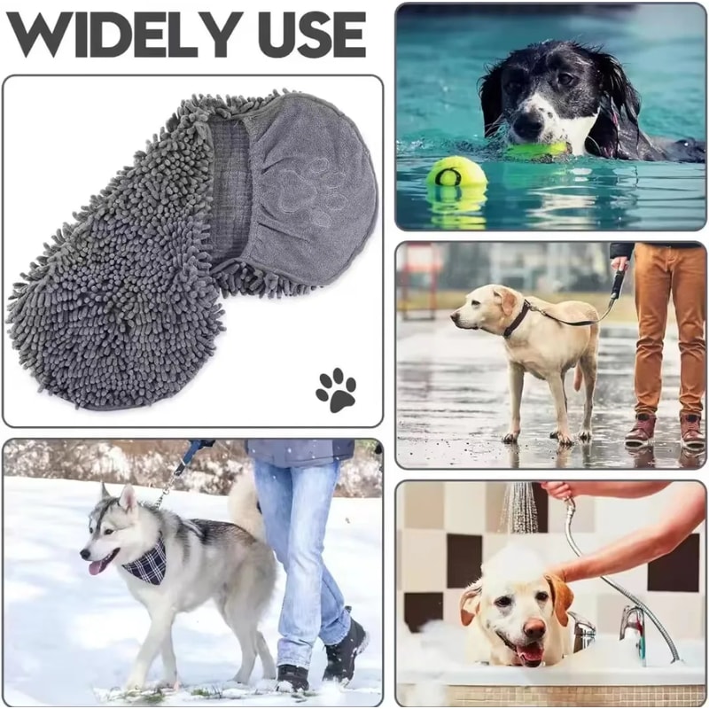 Quick-drying Cat Towels, Super Absorbent Pet Bath Towel, Soft Bath Robe, Dry Pet Cleaning Washcloth for Dogs, Convenient