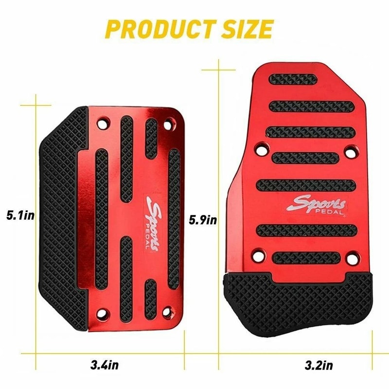 NonSlip Aluminum Alloy Automatic Gas Brake Pedal Pad Universal Car Accessories 2