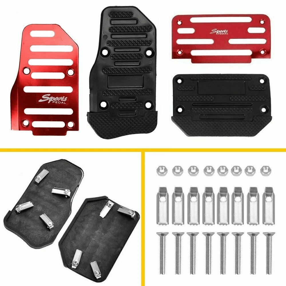NonSlip Aluminum Alloy Automatic Gas Brake Pedal Pad Universal Car Accessories 6